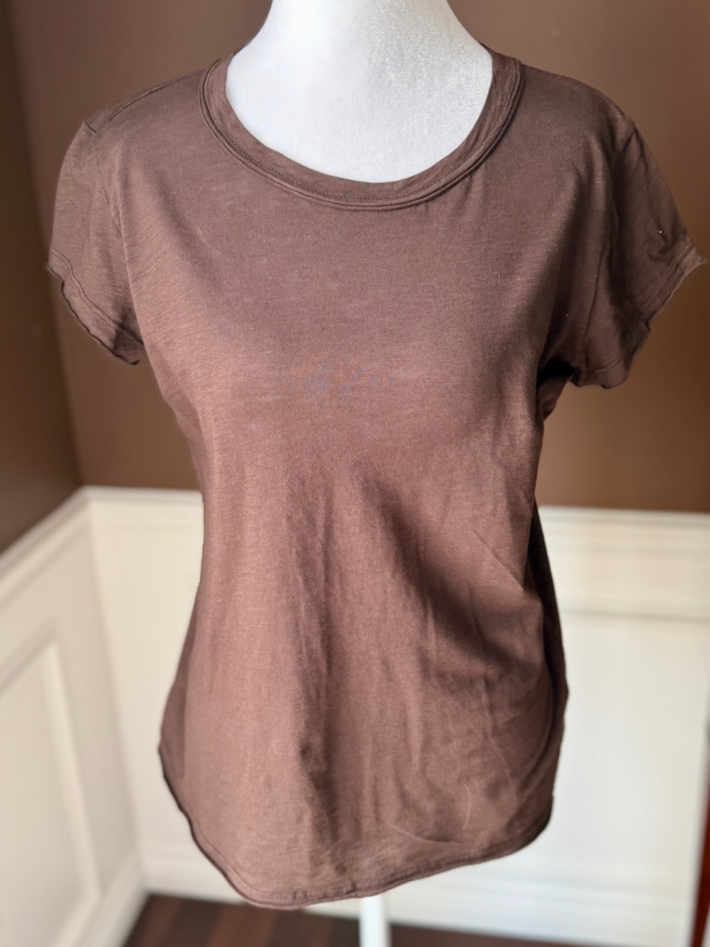 Michael Stars Trudy Crew Tee Cotton Slub Java Size Small NWT